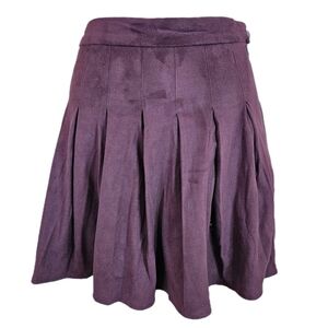 Forever 21 Faux Suede Pleated Mini Skirt Women's Small Preppy A-Line Schoolgirl